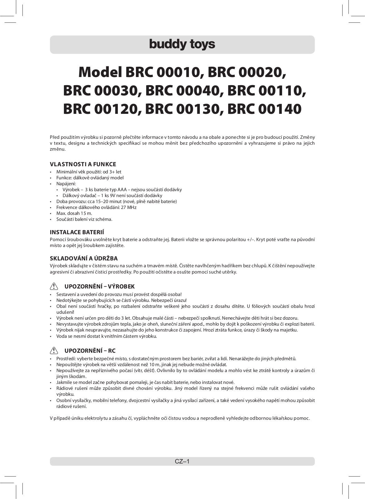 RC BRC 00140 User Manual