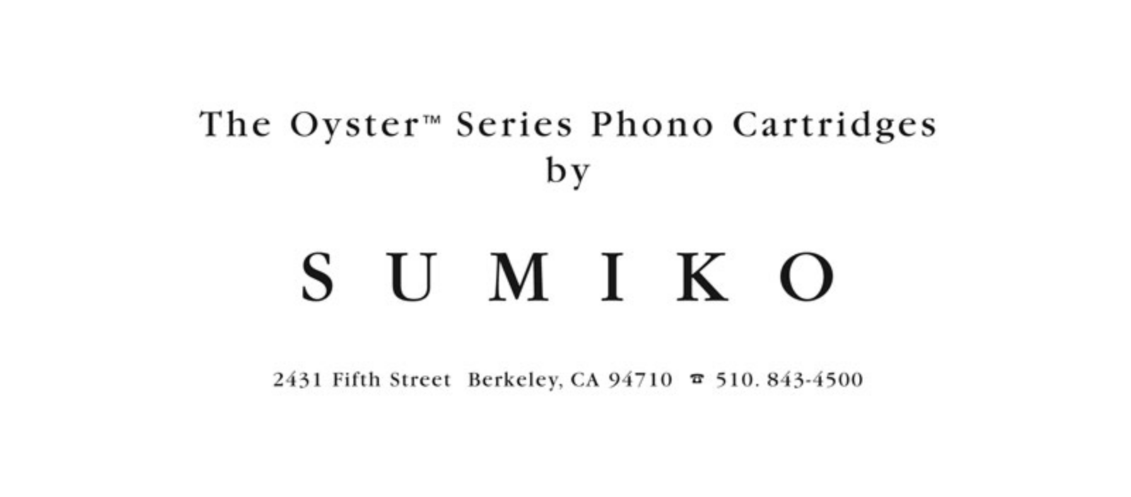 Sumiko Oyster Serie Owners manual