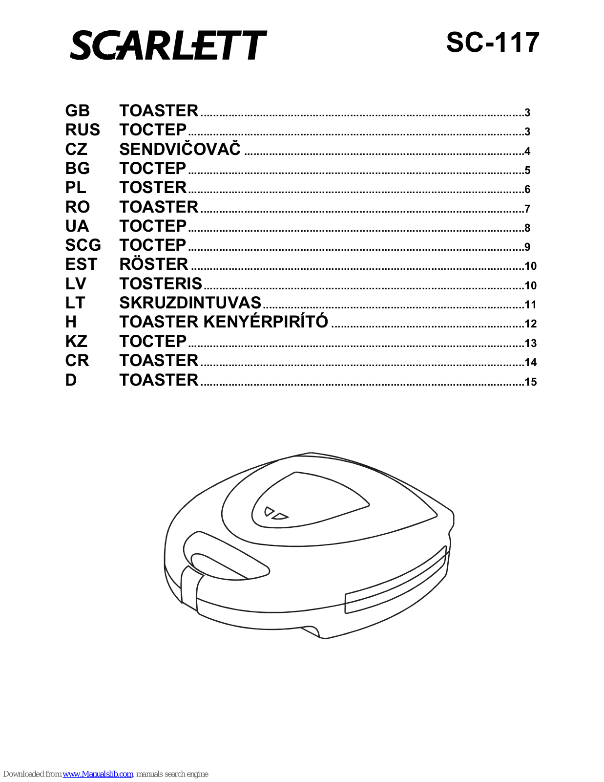 Scarlett SC-117 Instruction Manual