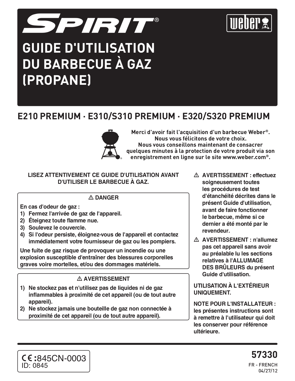 WEBER Spirit Premium E-210 User Manual