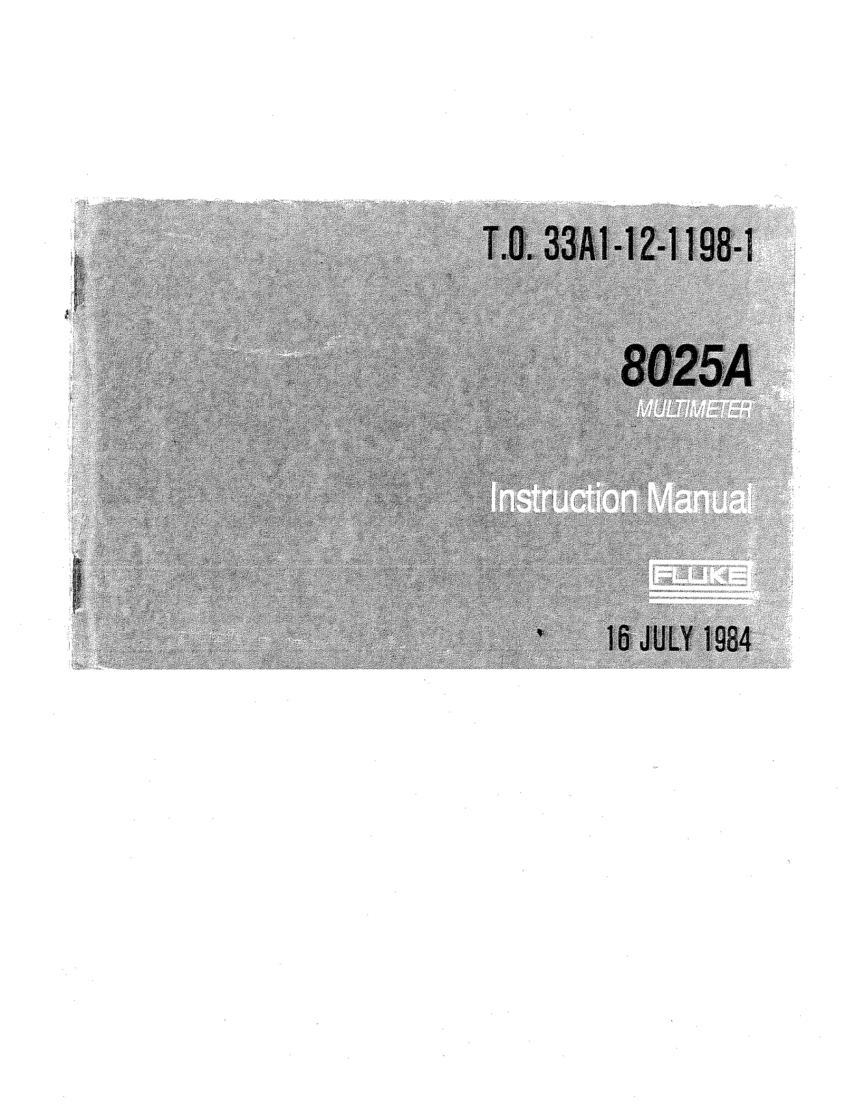 Fluke 8025A User Manual