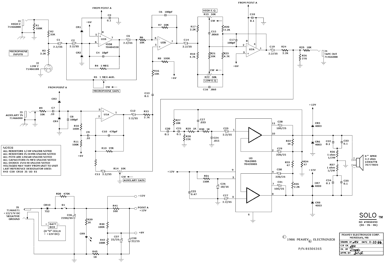 Peavey solo schematic