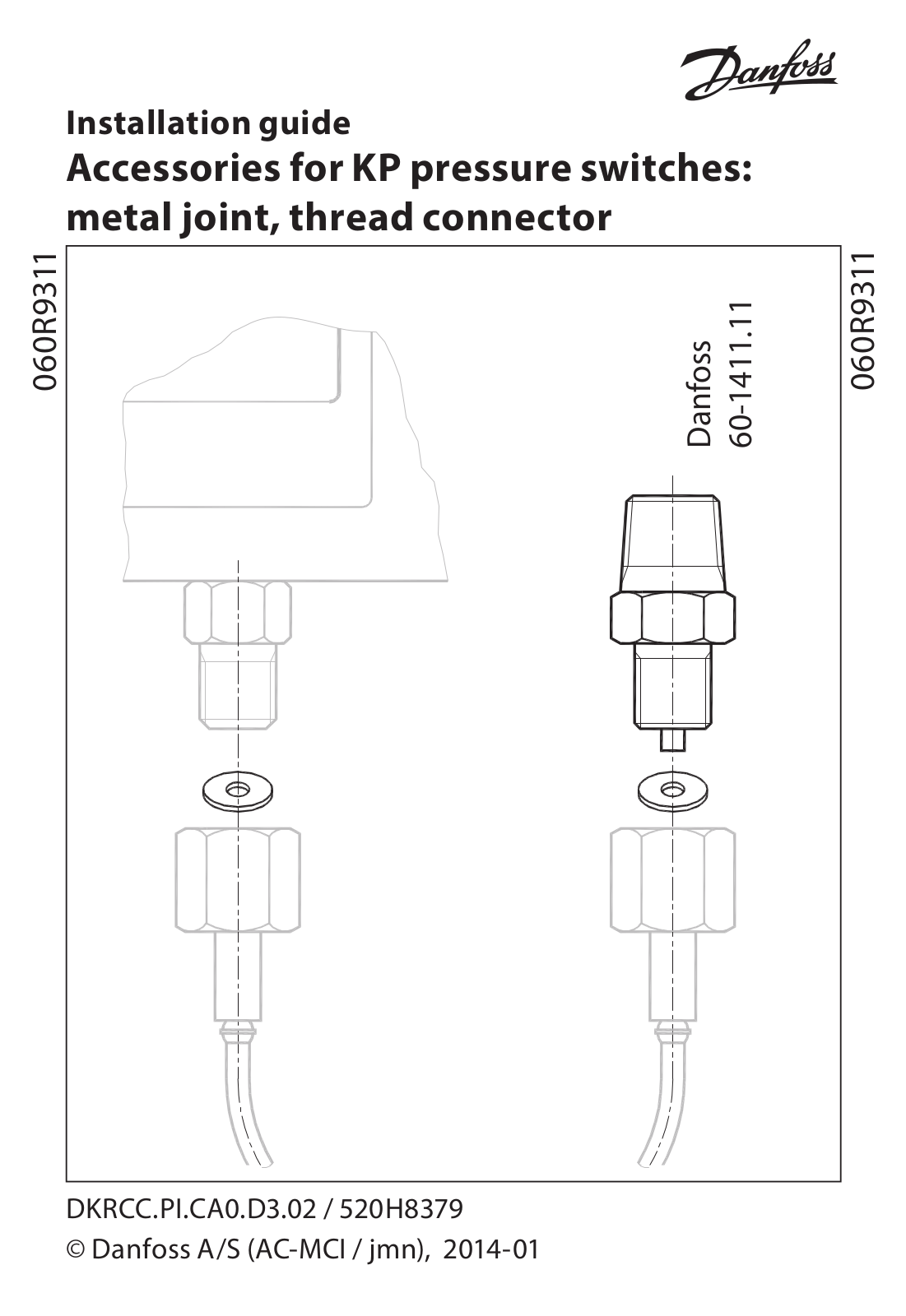 Danfoss Accessories for KP pressure switches Installation guide