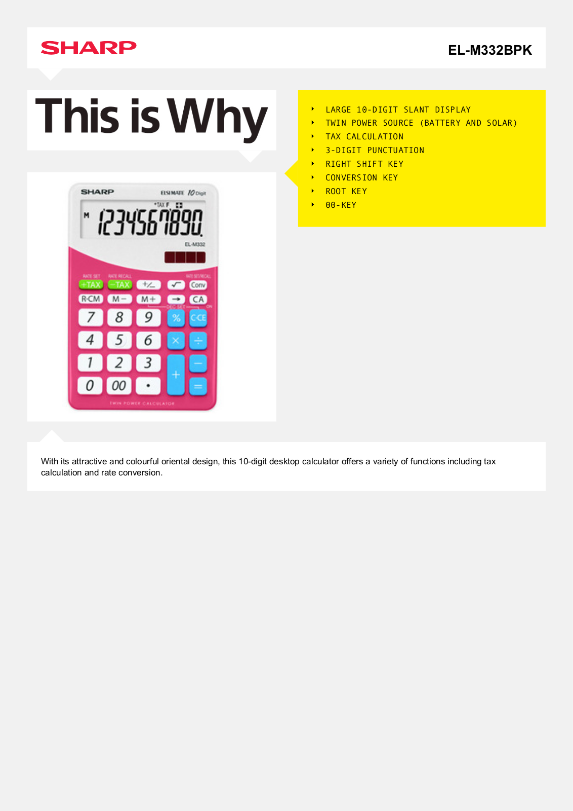 Sharp EL-M332BPK User Manual