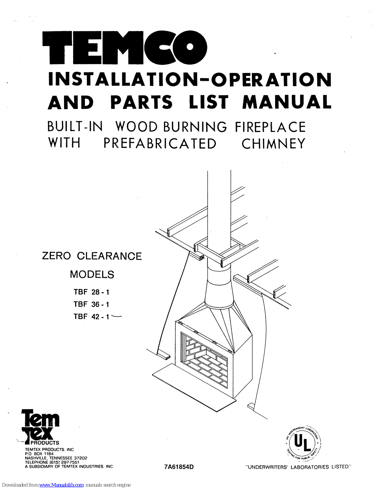 Temco TBF 28-1, TBF 36-1, TBF 42-1 Installation And Operation Manual