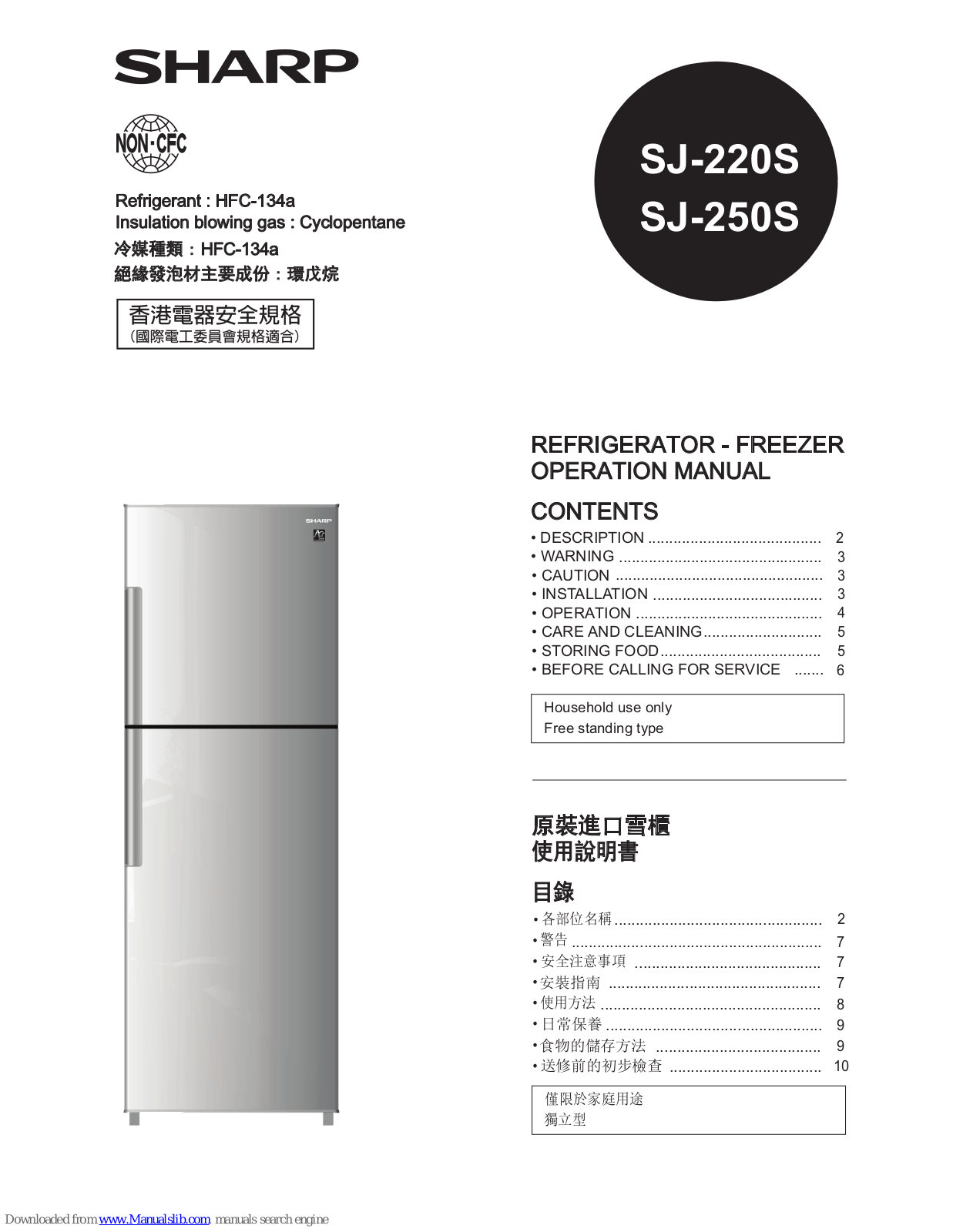 Sharp SJ-220S, SJ-250S Operation Manual