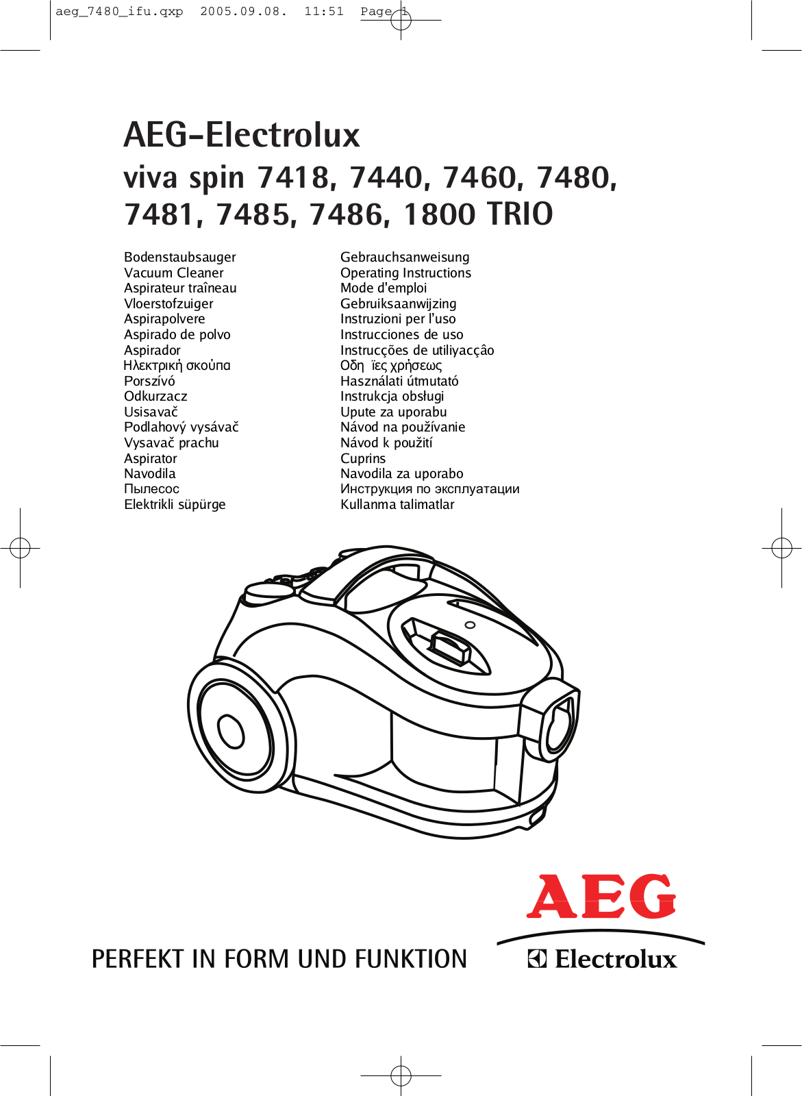 AEG AVS7460, AVS7418, AVS7481 User Manual