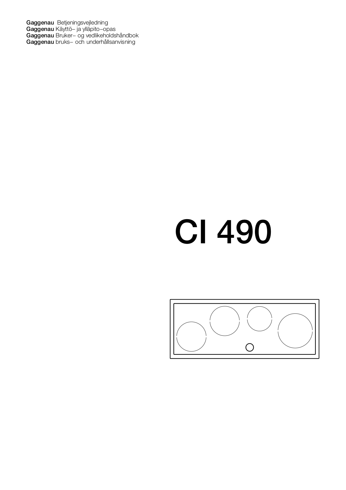 Gaggenau CI490110 User Manual