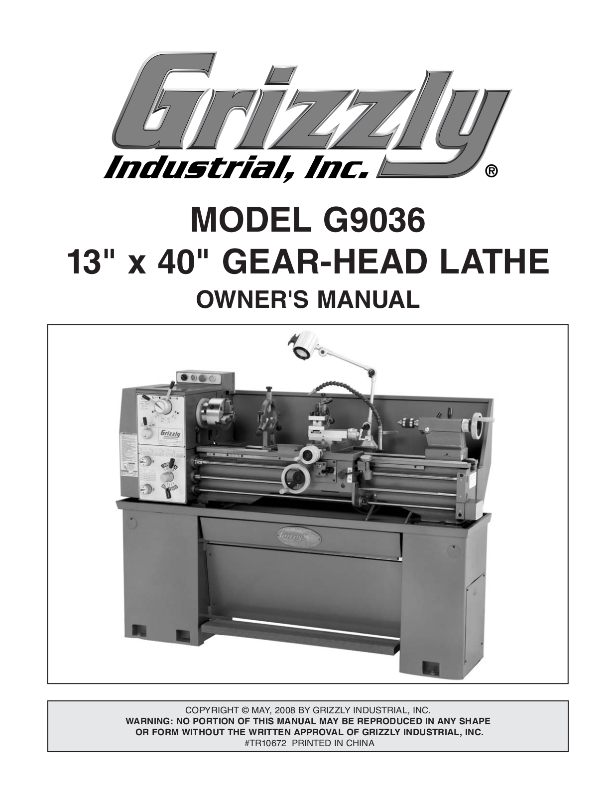 Grizzly G9036 User Manual