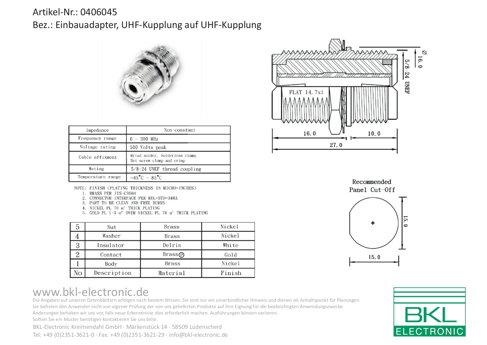 BKL BKL 0406045 Datasheet - ManualMachine.com