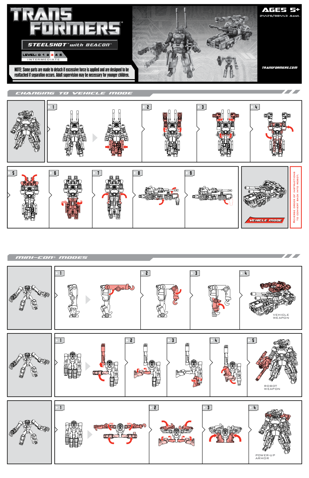 Hasbro TRANSFORMERS STEELSHOT WITH BEACON User Manual