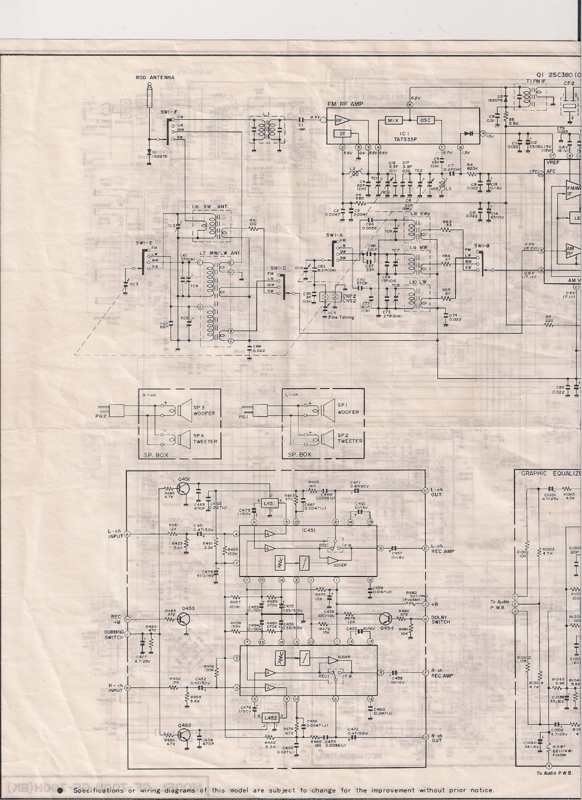 Sharp GF-700H Schematic