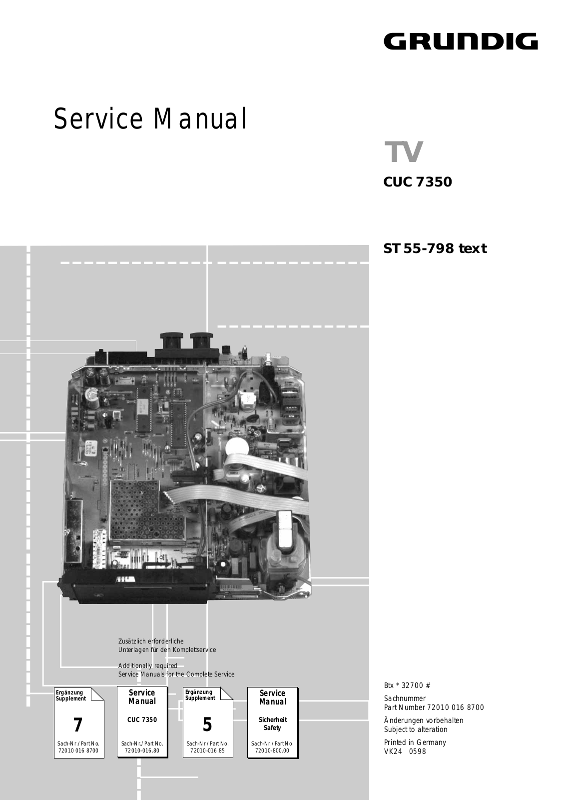 Grundig ST 55-798 Service Manual