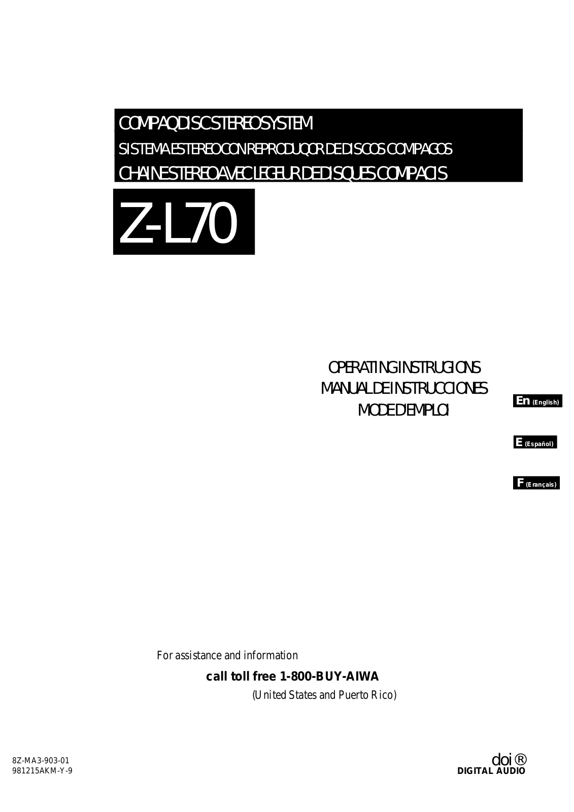 Aiwa Z-L70 User Manual