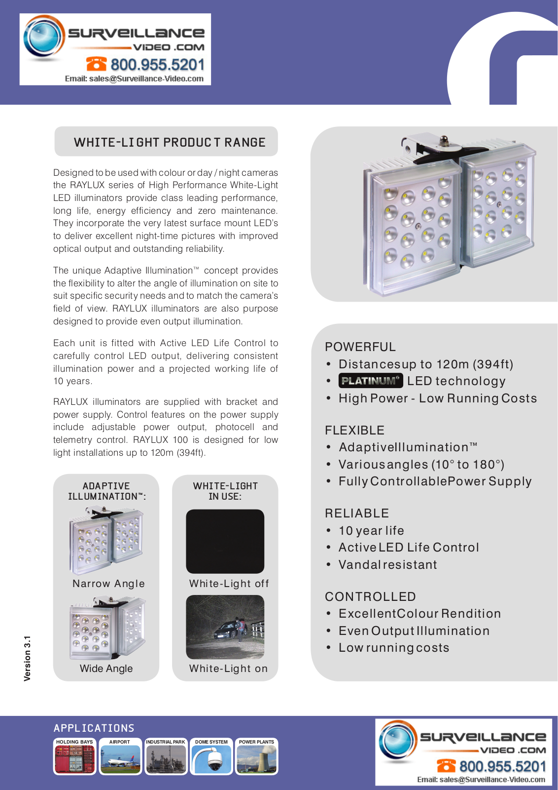 Raytec RL100-AI-10 Specsheet