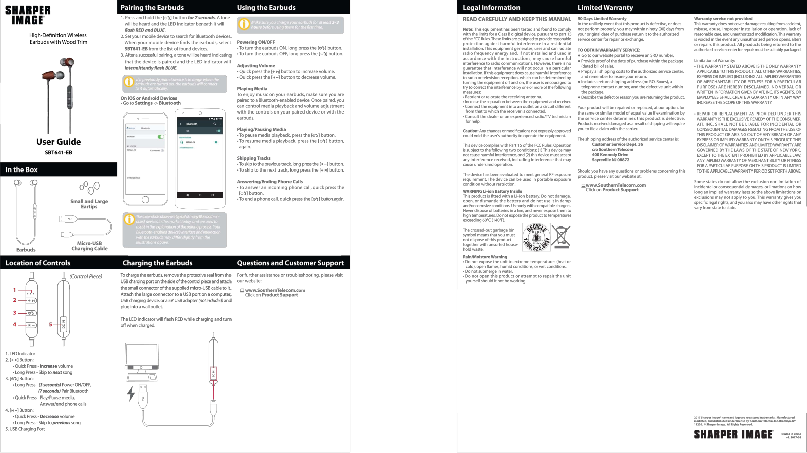 Sharper image SBT641-EB User Manual