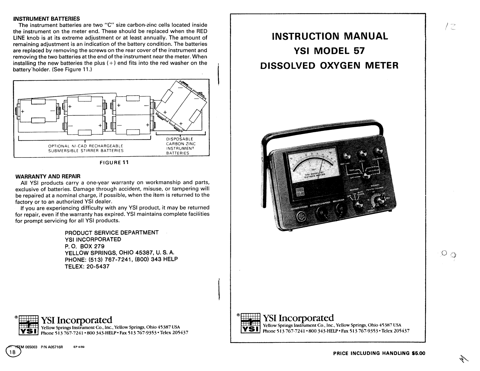 Ysi 57 User Manual