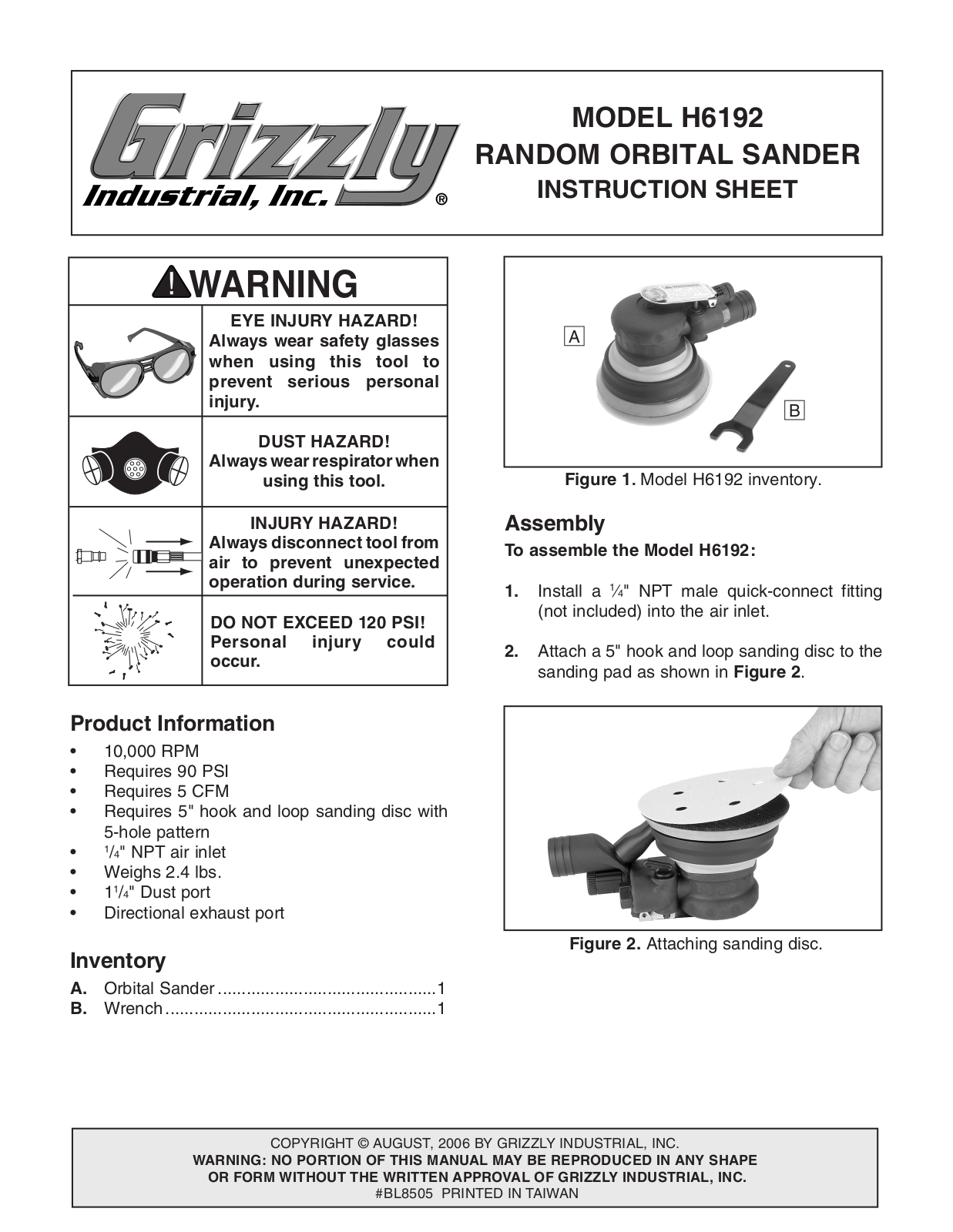 Grizzly H6192 User Manual