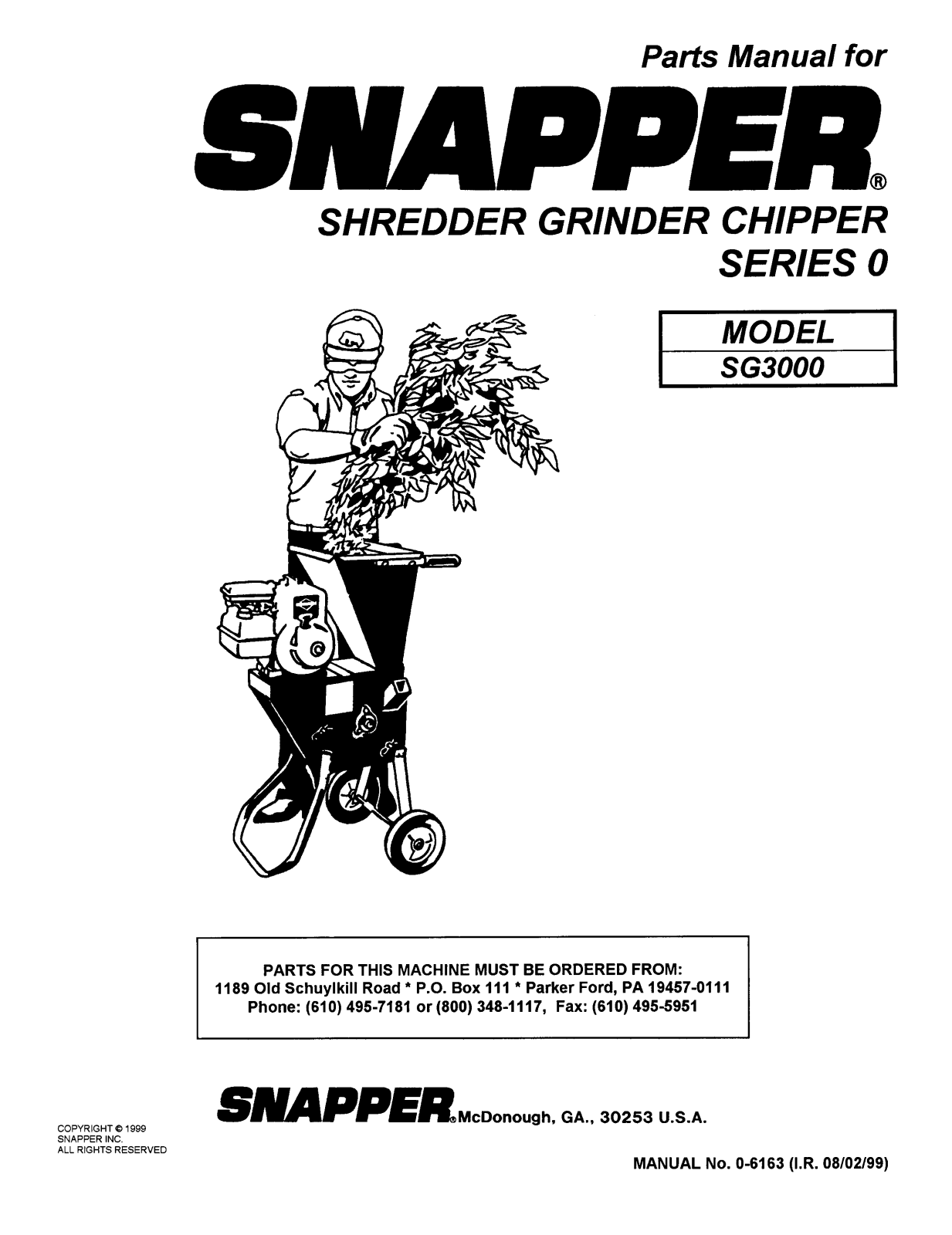 Snapper SG3000 User Manual