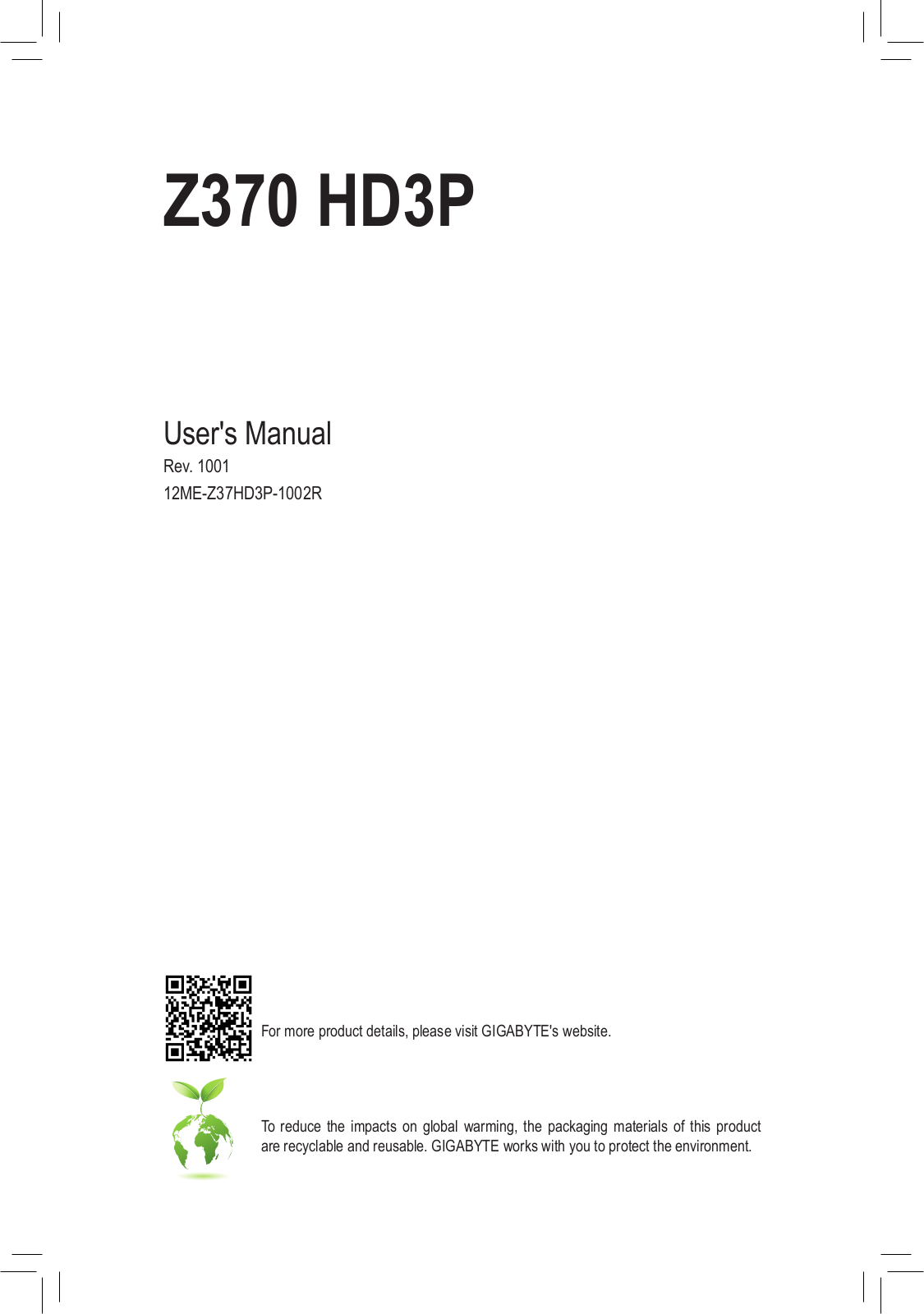 GIGABYTE Z370 HD3P User Manual