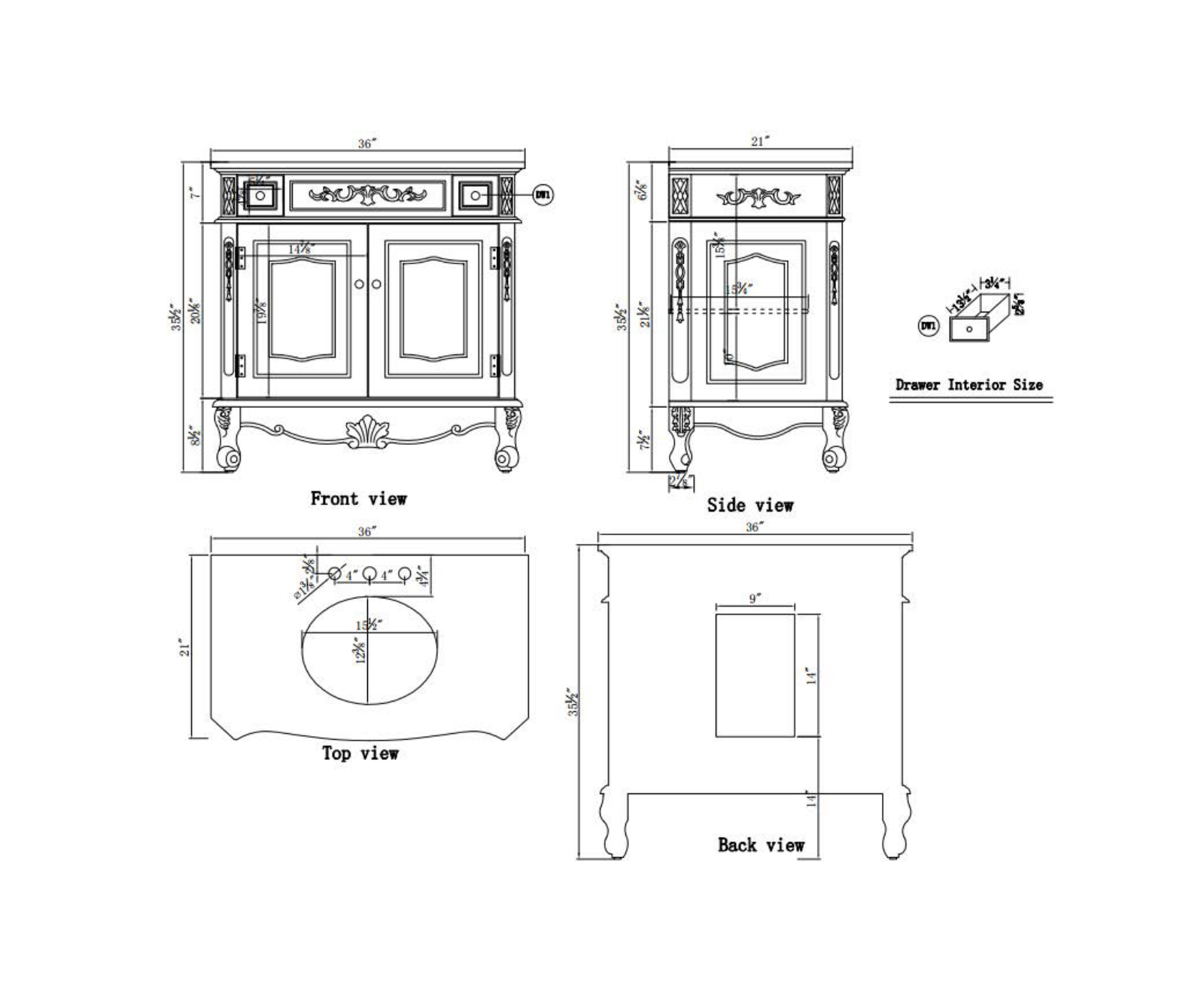Lark Manor™ ARGD1001 Dimensions - ManualMachine.com