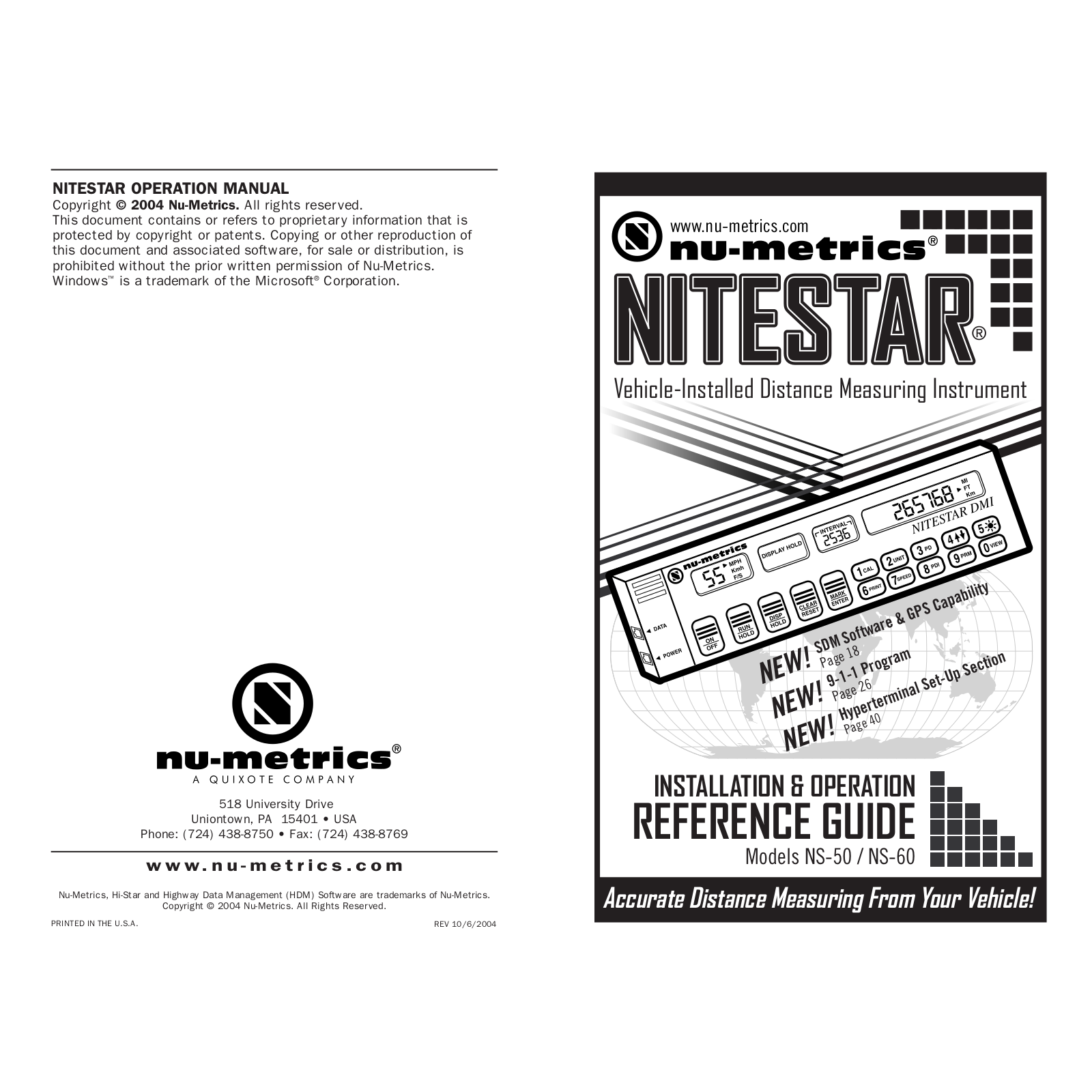 Vaisala TCI101 NiteStar User Manual