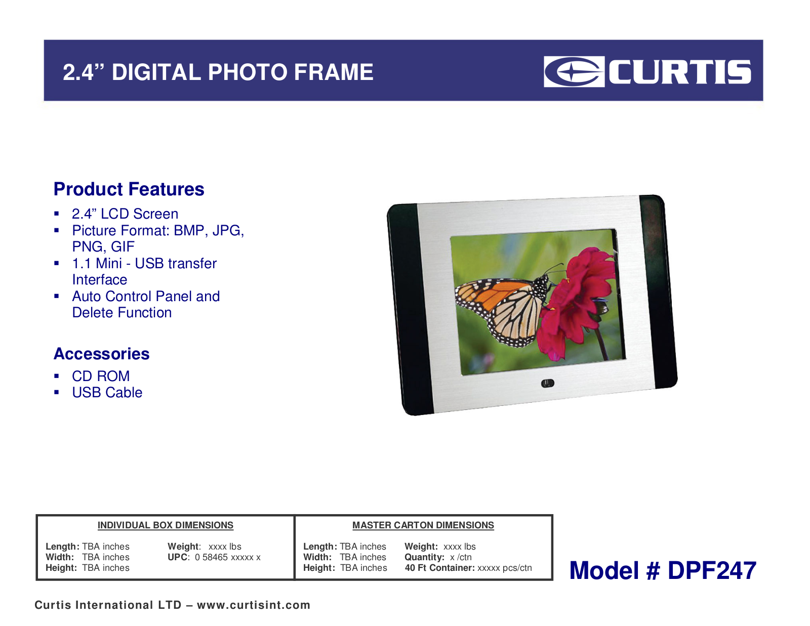 Curtis DPF247 User Manual