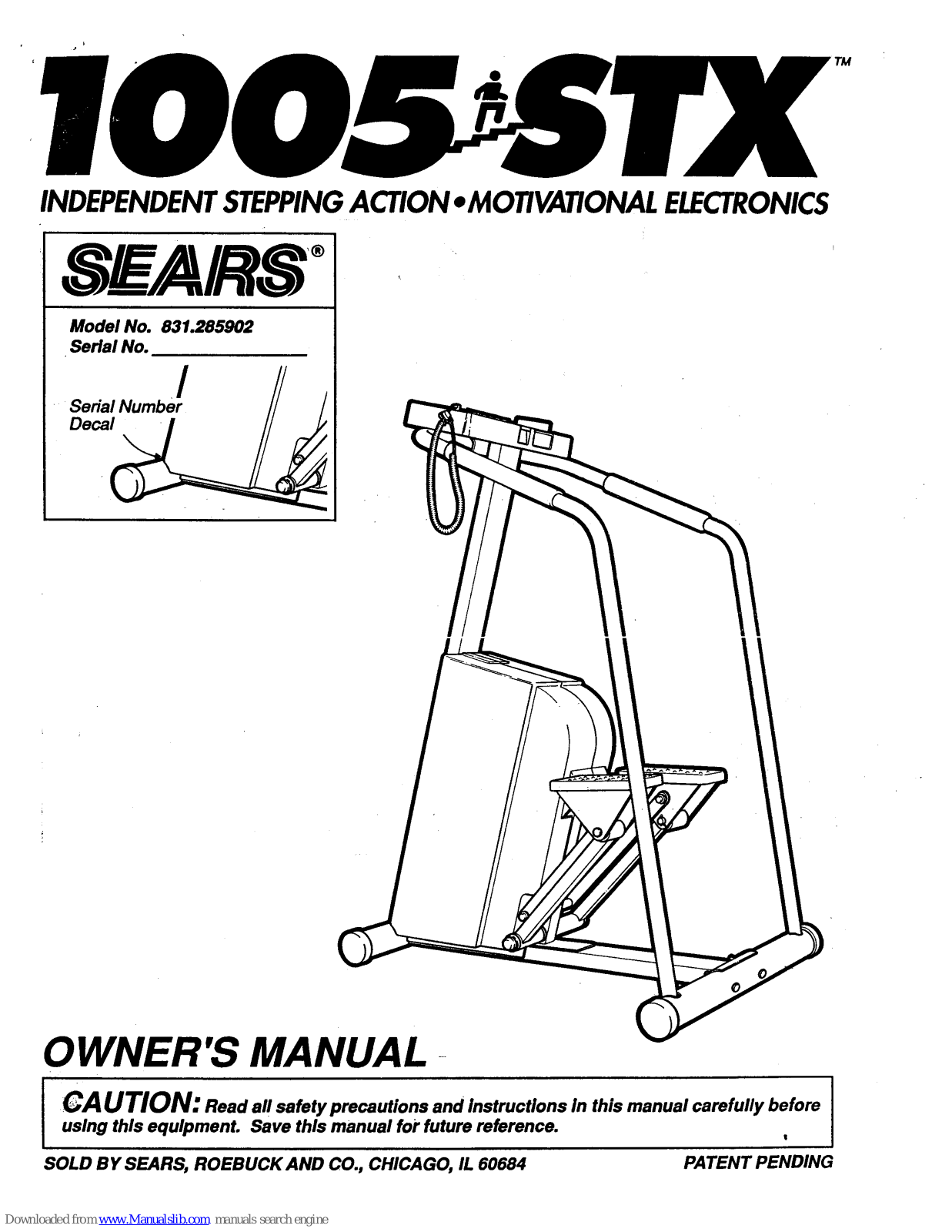 Sears 1005 Stx,1005 STX,831.285902 User Manual