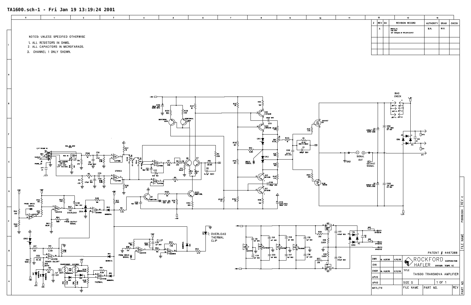 Hafler TA-1600 Schematic