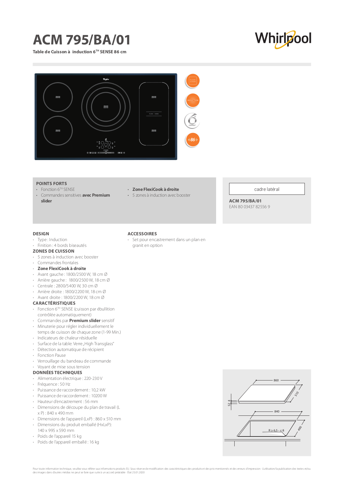 Whirlpool ACM 795/BA/01 Product information