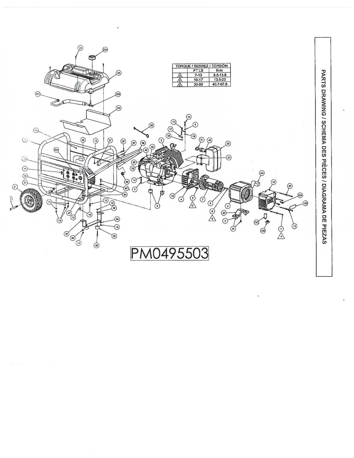 Powermate PM0495503 Parts list