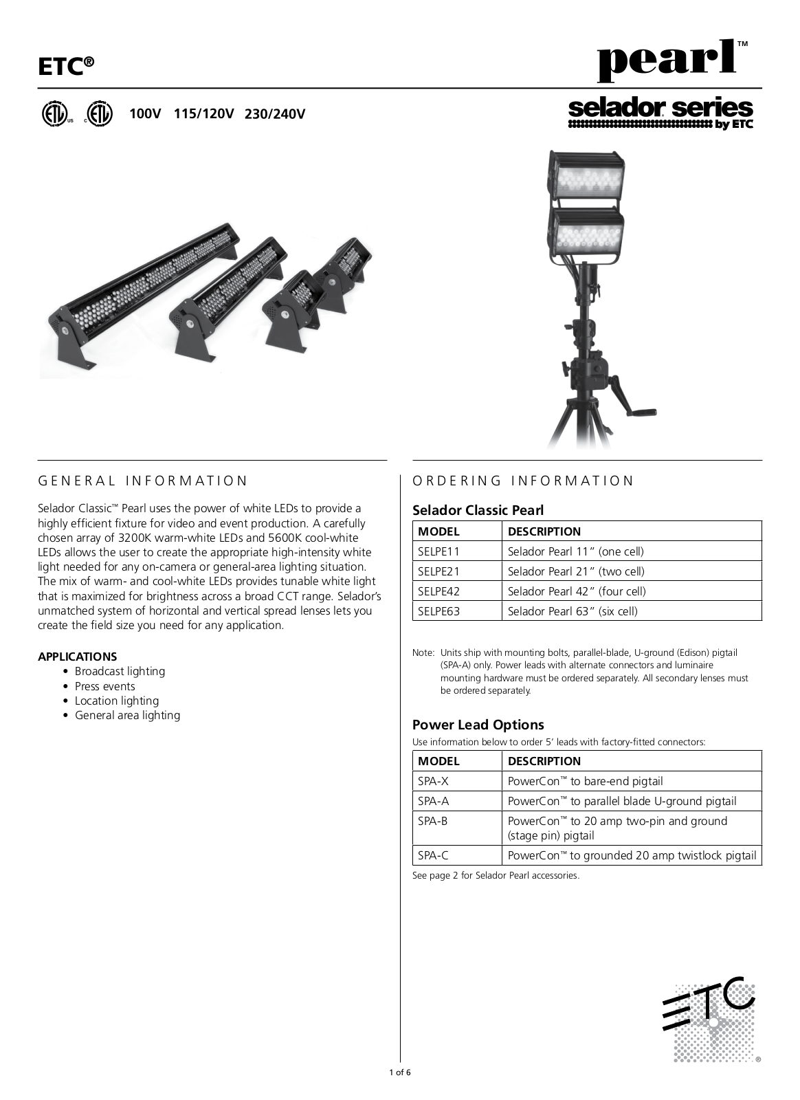 ETC SELLH20-21 Data Sheet