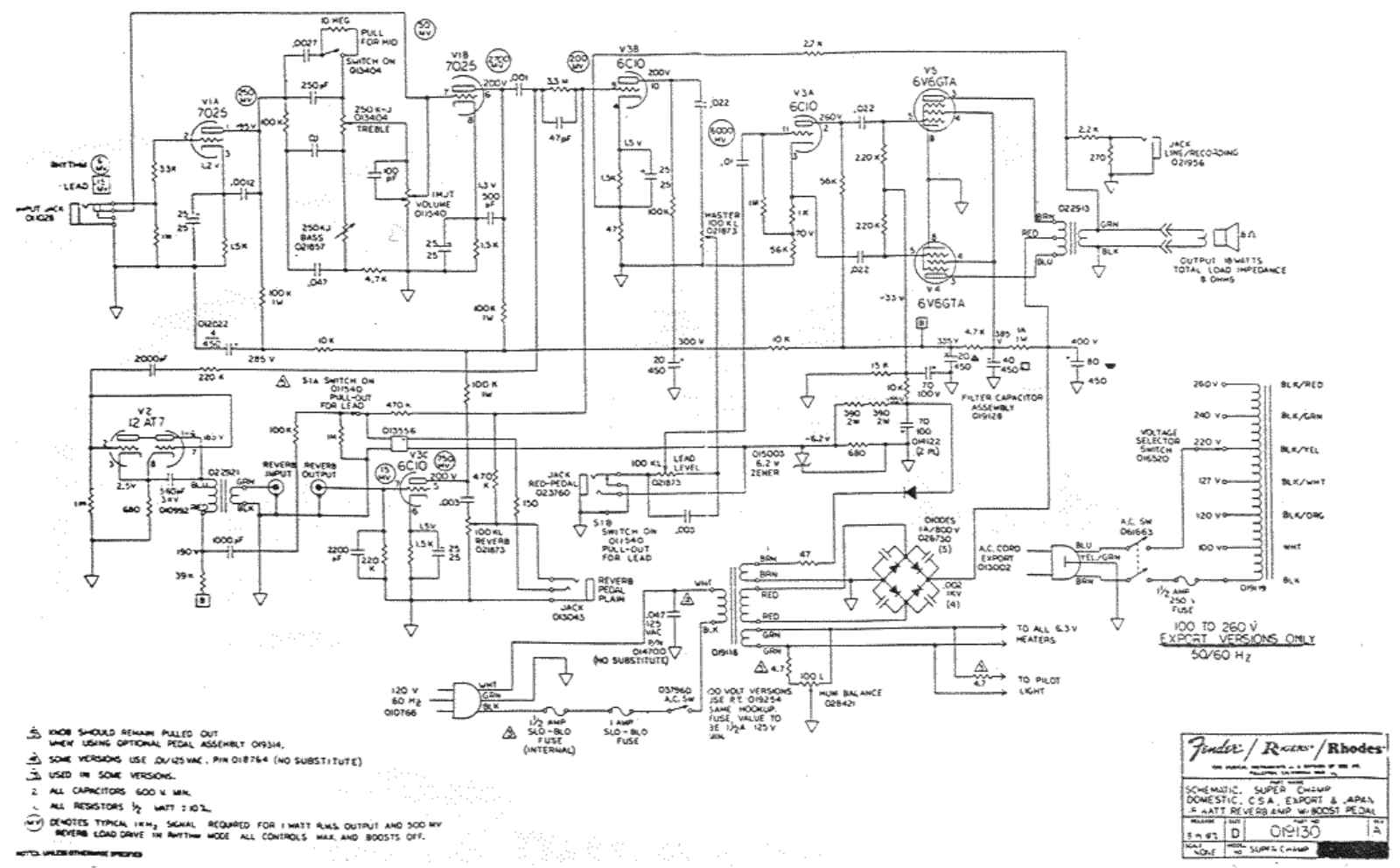 Fender Super-Champ Schematic