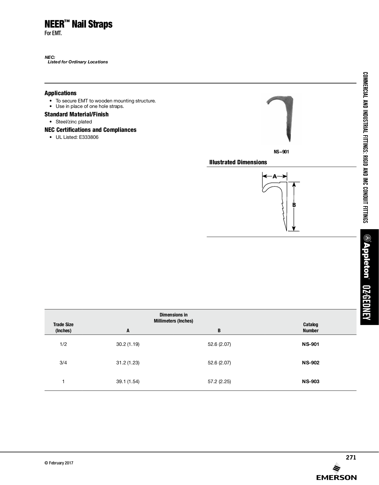 Appleton NEER™ Nail Straps Catalog Page