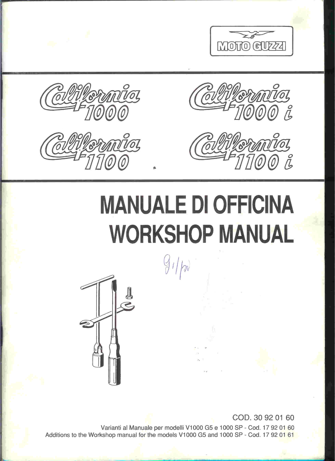 Moto Guzzi California 1100 Workshop manual