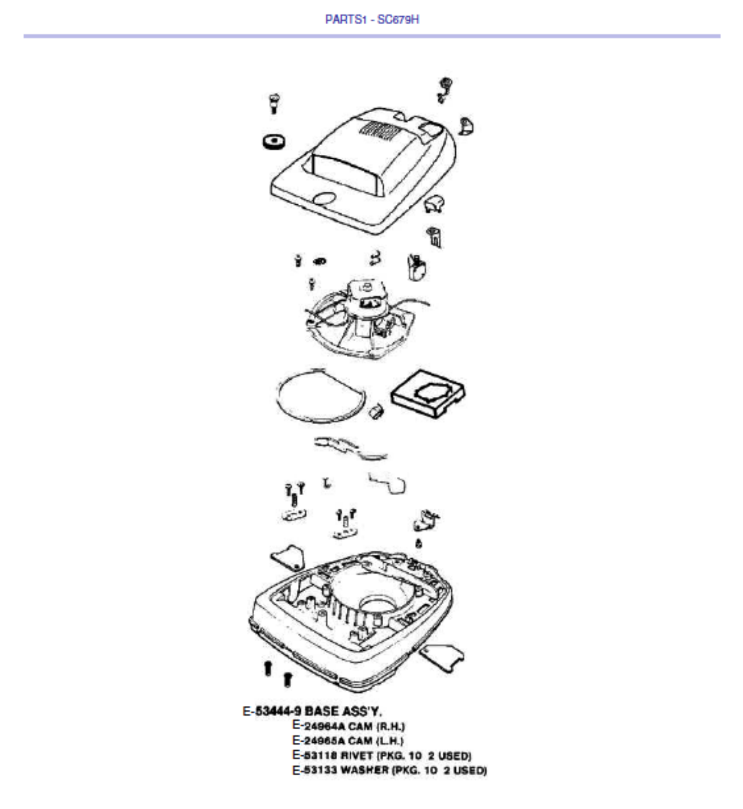 Sanitaire Sc678a, Sc679j, Sc679g, Sc679h Owner's Manual