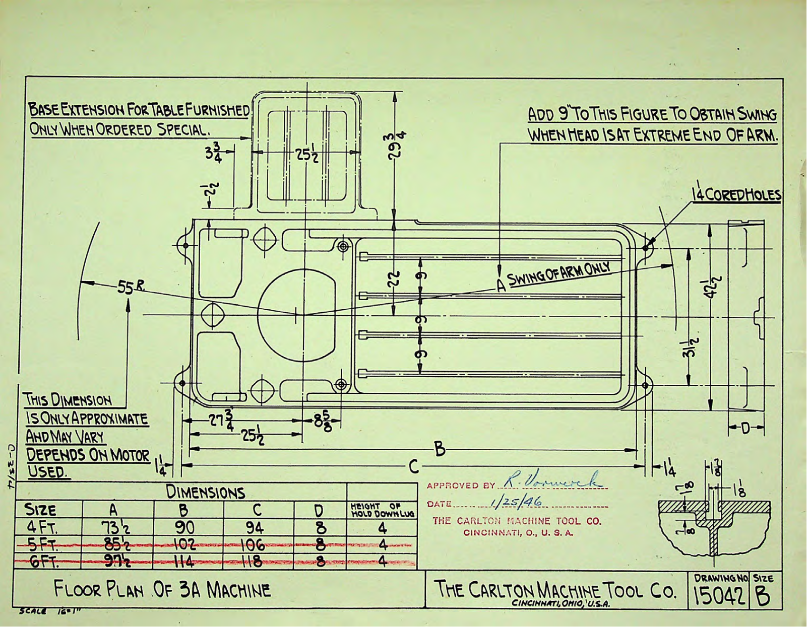 Carlton Machine Tool 3A Radial Drill - Floor Plan Drill, Radial - ManualMachine.com