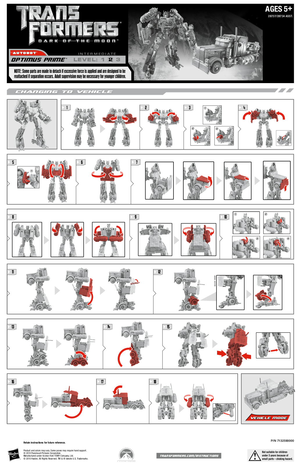 HASBRO TRANSFORMERS MECHTECH Voyager Class OPTIMUS PRIME User Manual