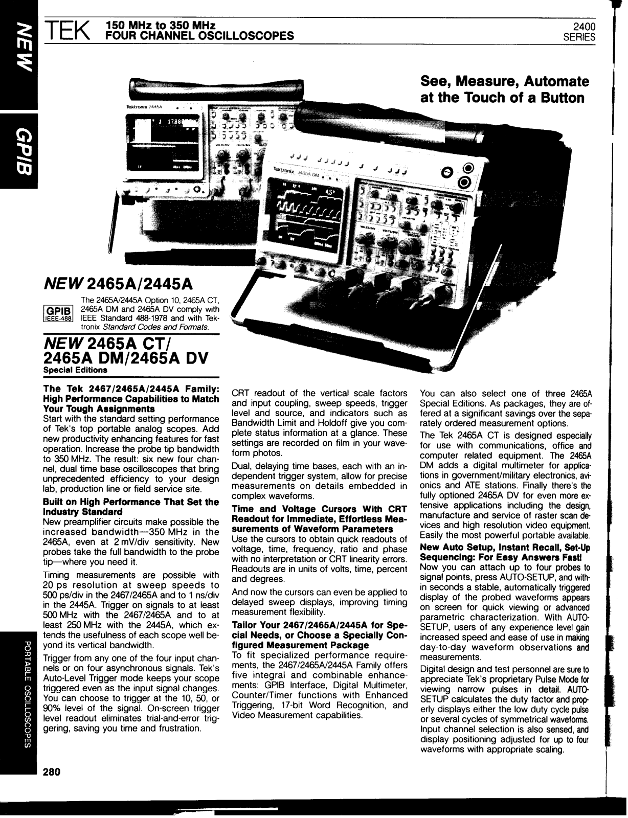 Tektronix 2445A Data Sheet