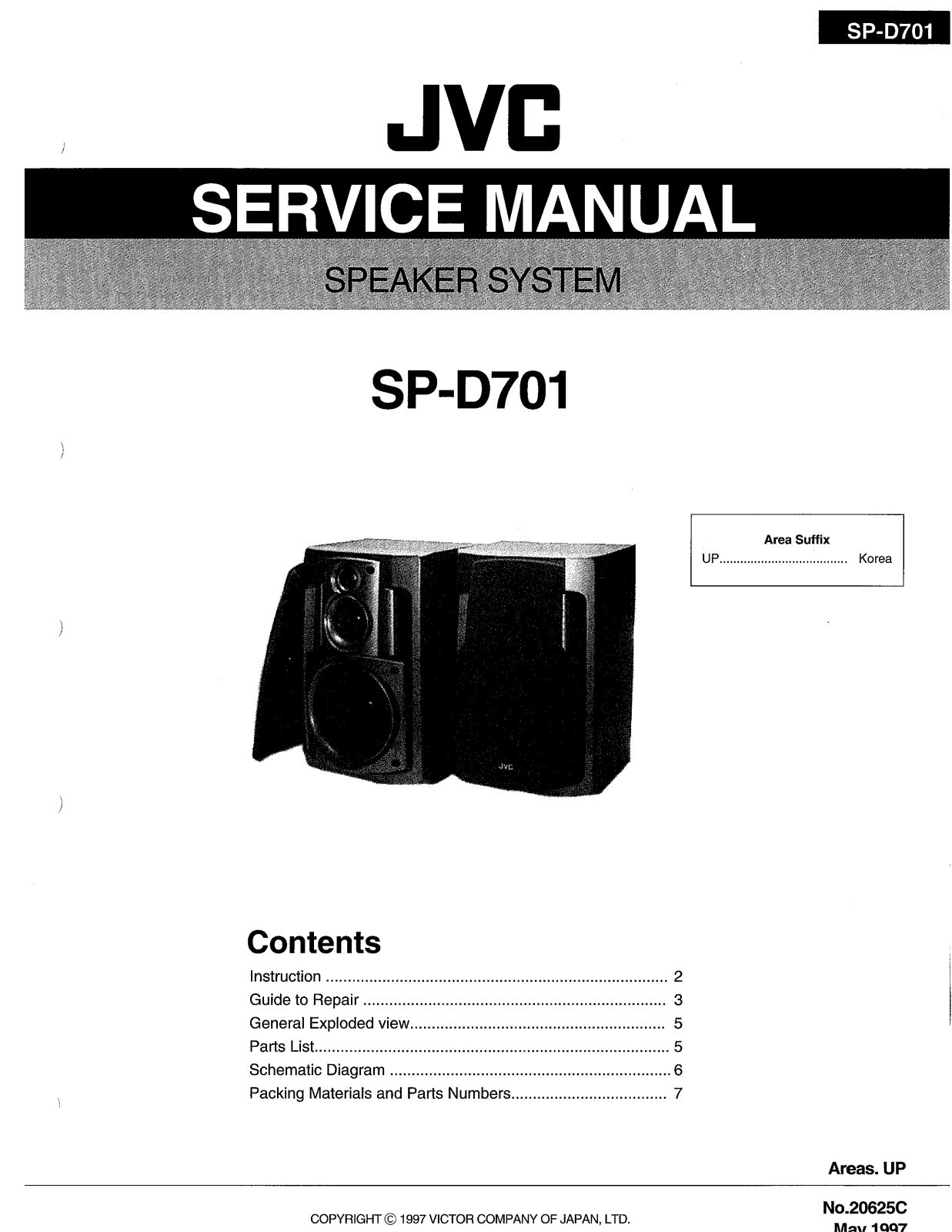 JVC SP-D701 Service Manual