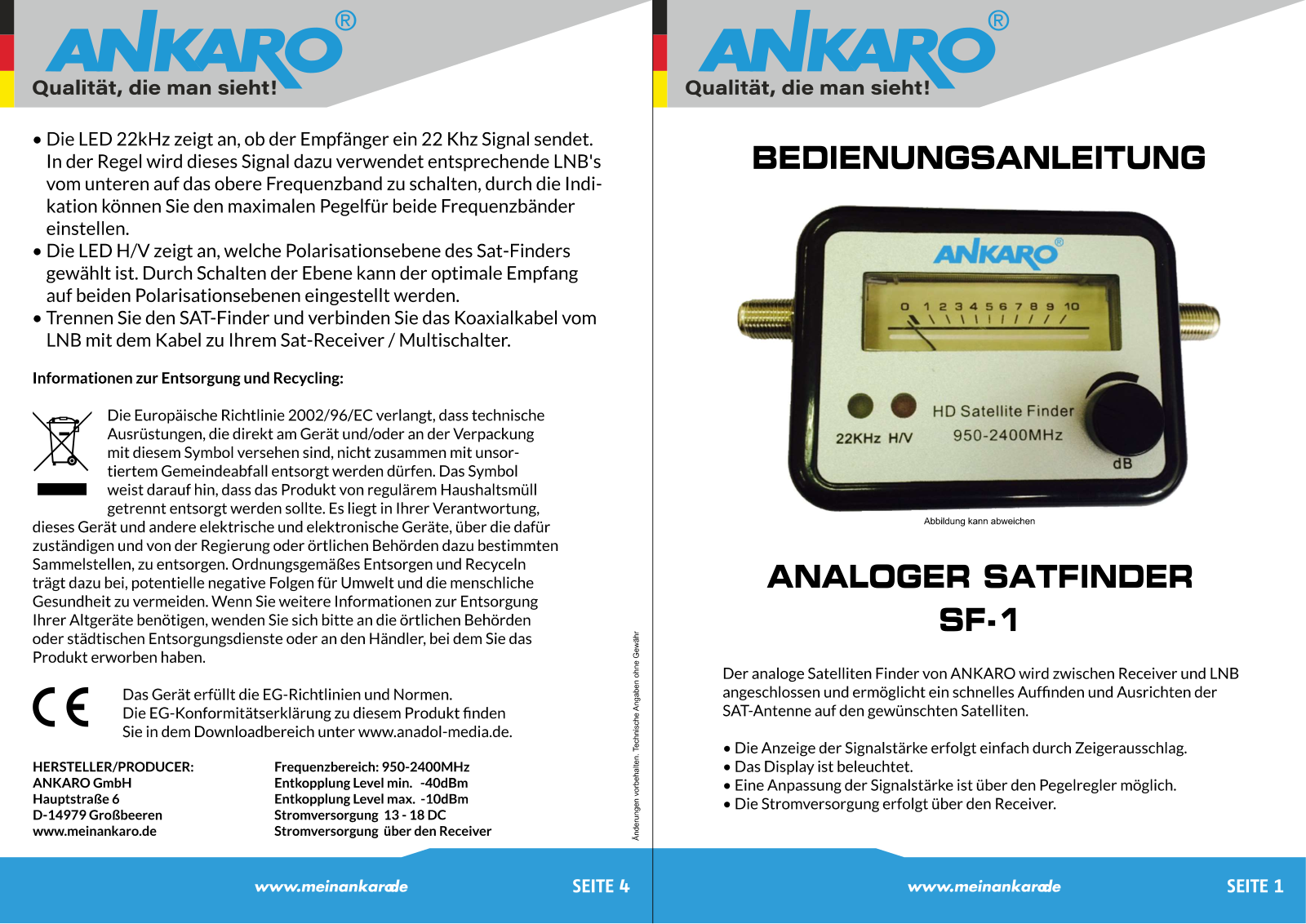 ANKARO ANK SF1 Instructions - ManualMachine.com