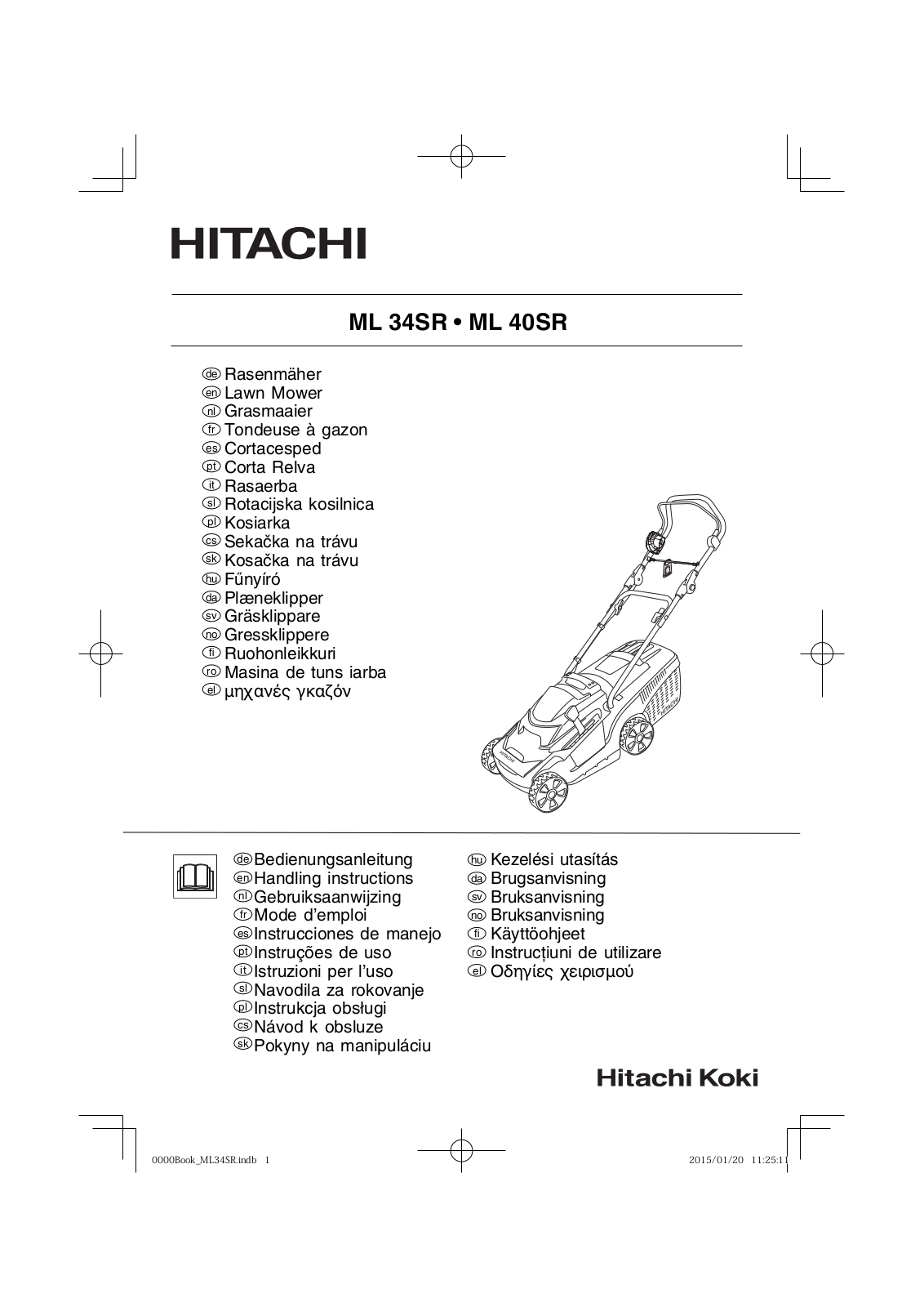 Hitachi MS 34SR, ML 40SR Handling Instructions Manual