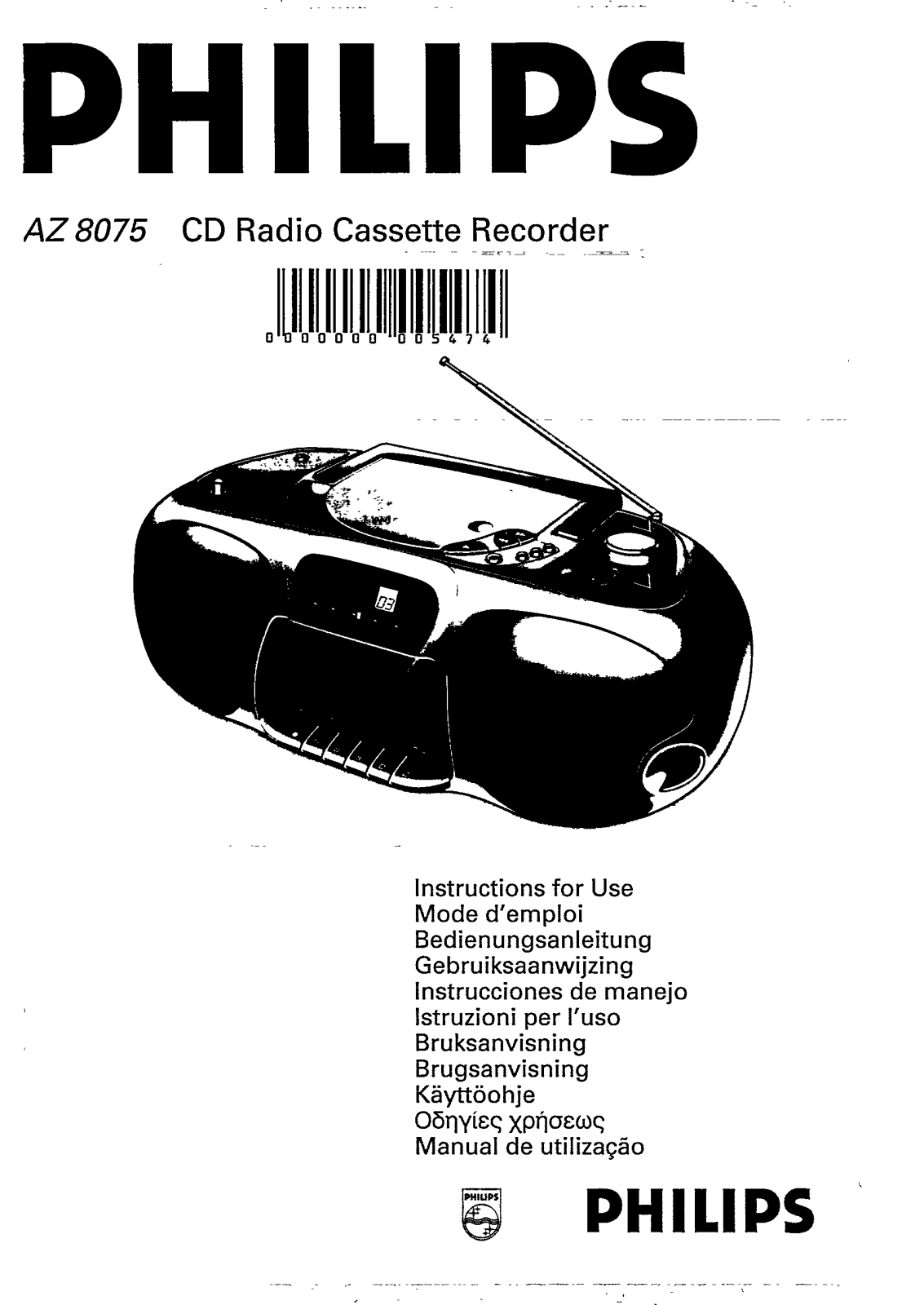 Philips AZ8075/11, AZ8075/01 User Manual