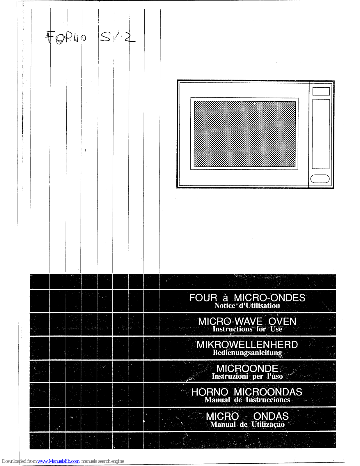 Smeg Microwave Oven FORNO S12 Notice D'utilisation