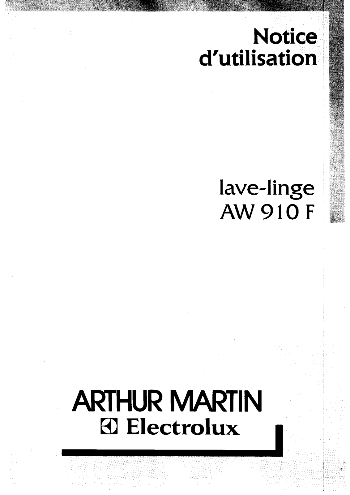 Arthur martin AW910F User Manual