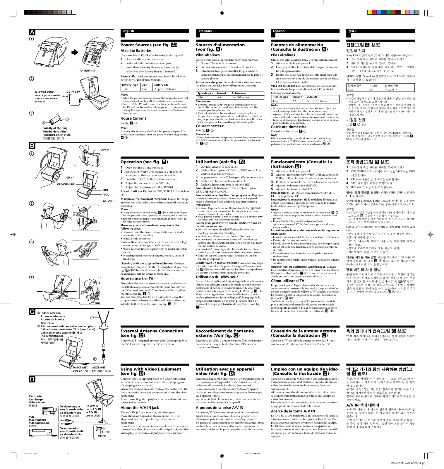 Sony FDL-252T User Manual