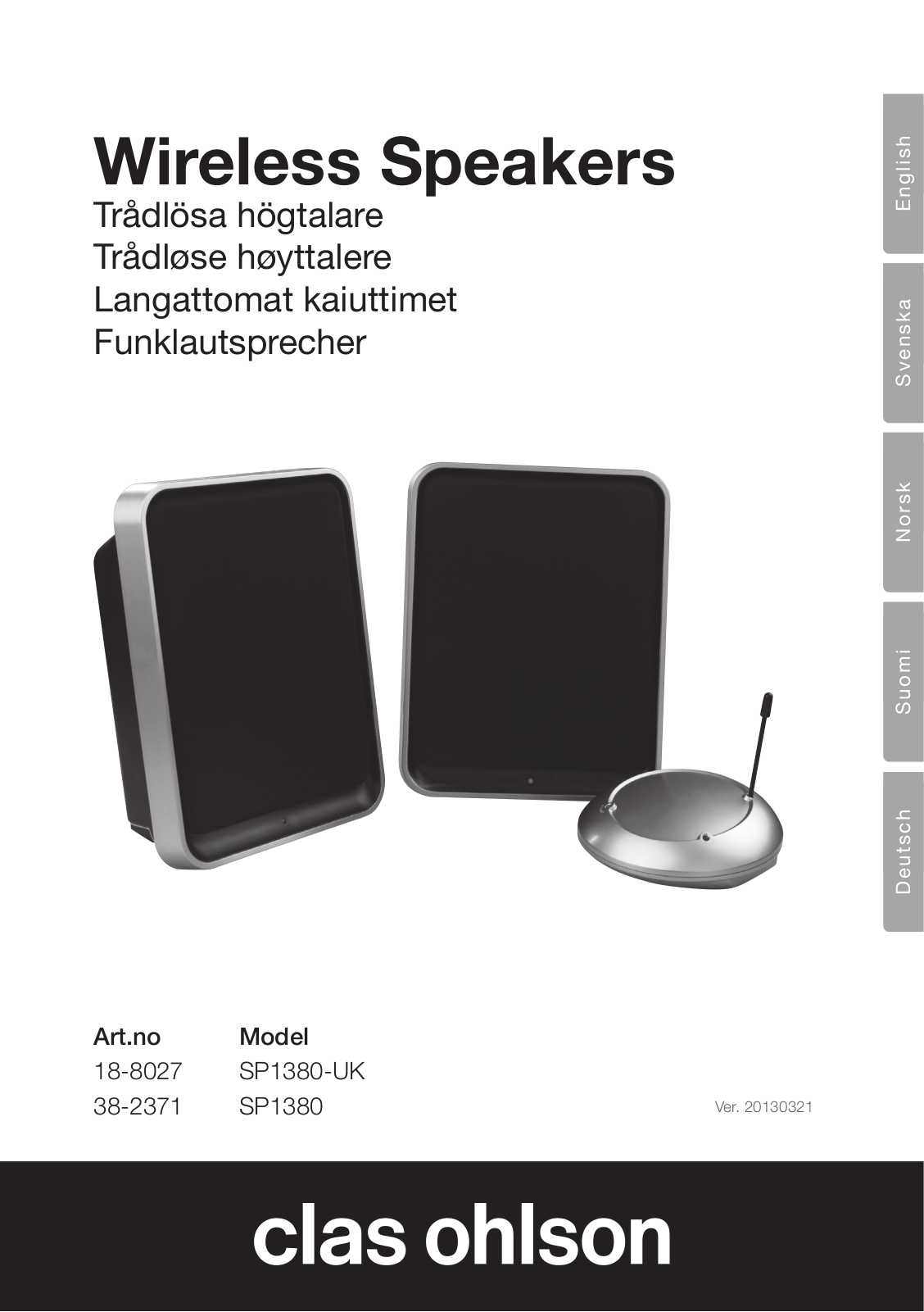 Clas Ohlson SP1380-UK, SP1380 User Manual