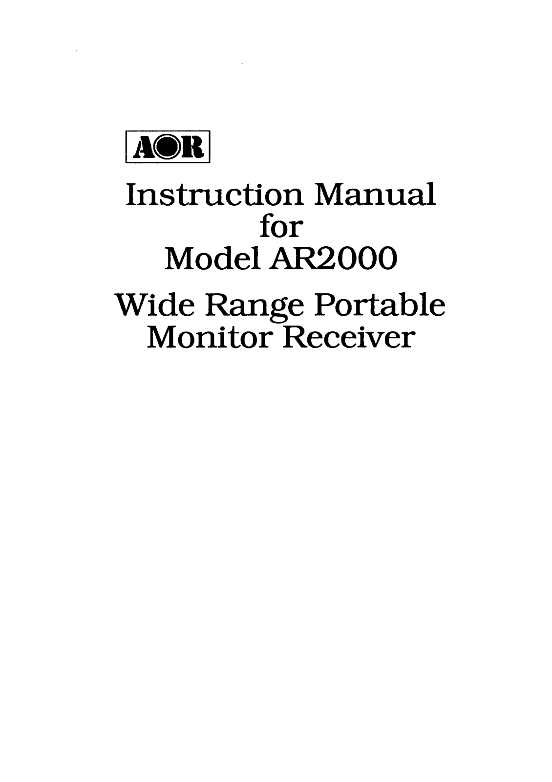 AOR AR2000 User Guide