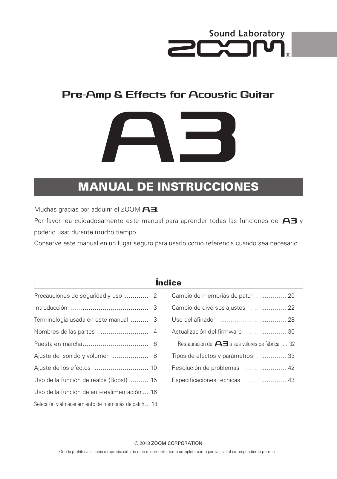 Zoom A3 User Manual