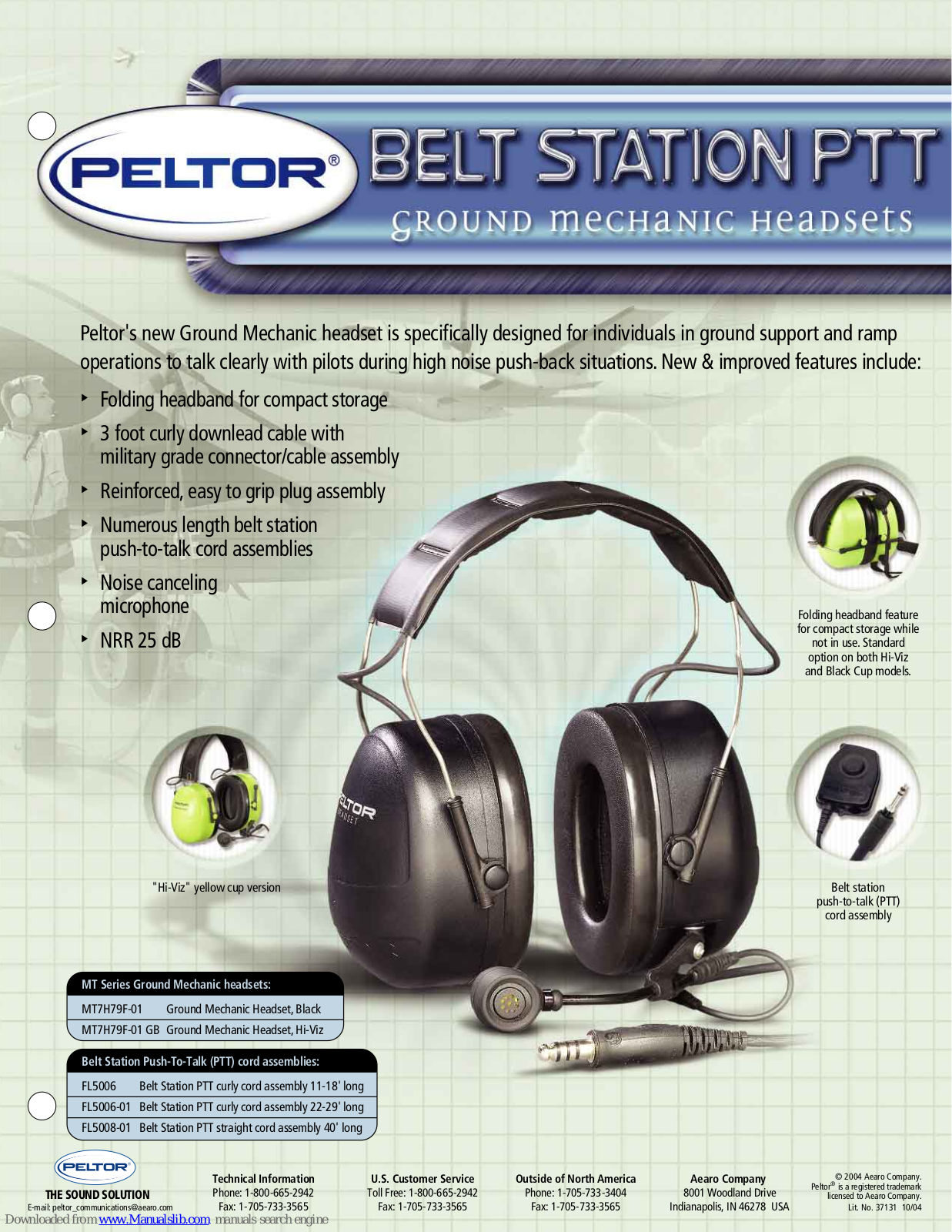 Peltor FL5006, FL5006-01, FL5008-01, MT7H796-01, MT7H79F-01 GB Brochure